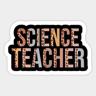 Leopard Science Teacher Supplies Back To School Sticker